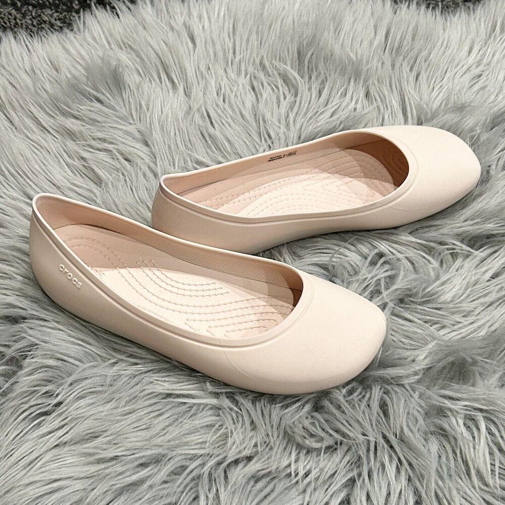 Crocs Women's Pink Quartz Brooklyn Flats Size 6 Ballet Slips - Picture 4 of 6